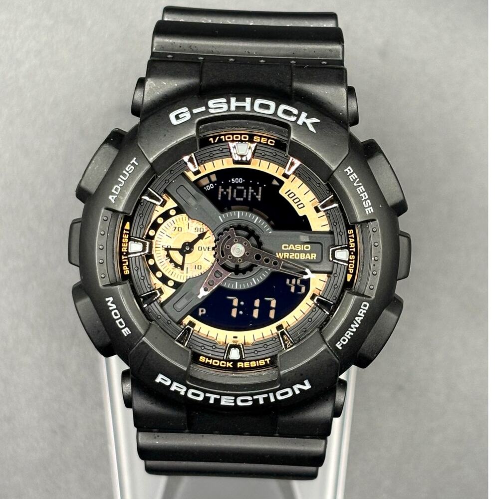 Casio G-Shock GA-110RG-1A Men's Analog Digital Rose Gold Black Resin 200M Watch